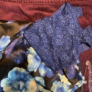 blue and black flower skirt and shirt set 12 - Picture 1 of 7