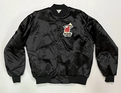 Vintage Miami Heat Locker Line Satin Jacket XL Quilted Lining 1990’s USA - Image 1 of 4