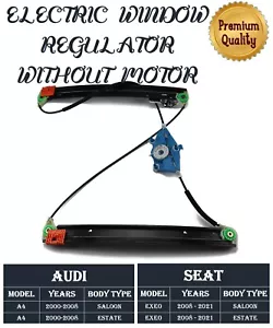 FRONT RIGHT DOOR WINDOW REGULATOR NO MOTOR REPLACEMENT FOR AUDI A4 2000 – 2008 - Bild 1 von 12