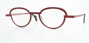 THEO Belgium Brille Modell Move 763 Panto Art Design Semi Rim Dark Red Mat  - Bild 1 von 8