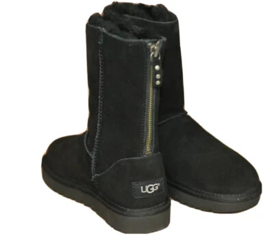 Nuevas Botas UGG Talla 5 Clásicas Cremallera Corta Negras Gamuza Treadlite Forradas de Lana Uggpure Foto 1 de 4