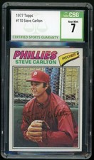 STEVE CARLTON 1977 Topps #110 Philadelphia Phillies Hall of Fame HOF CSG 7 NM