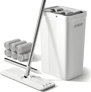Mop and Bucket Set with Wringer, Flat Mops for Floor Cleaning, Wall Mop Cleaner - Picture 1 of 12