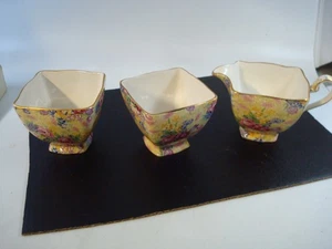 Royal Winton Grimwades Chintz Welbeck 1 Creamer And 2 Sugars 1995 - Picture 1 of 13