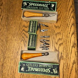 TWO (2) Vintage Speedball Linoleum Cutter Tool w/ boxes - Picture 1 of 7