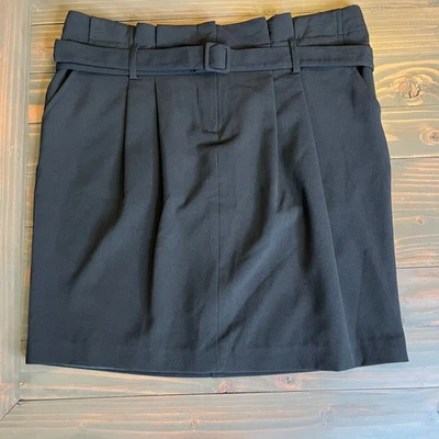 Apostrophe Pleated Belted Mini Pencil Skirt Black Petite 12 - Image 1 of 4