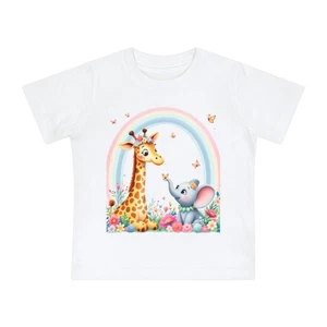 Cute Animal Rainbow Baby T-Shirt, Toddler Tee, Kids Gift, Baby Shower [...] - Picture 1 of 5