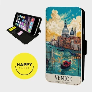 DE COLECCIÓN VENICE CANAL ROMANCE - Funda de cuero sintético abatible para teléfono-iphone/Samsung - Imagen 1 de 5