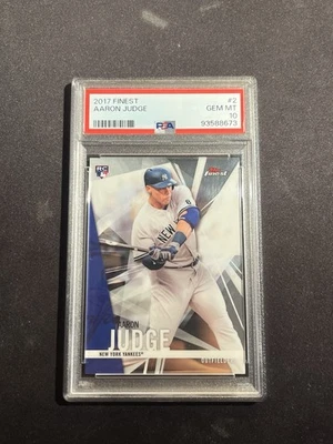 2017 Topps Finest #2 Aaron Judge (Rookie Cd (RC)) PSA 10 GEM-MT New York Yankees - Image 1 of 2