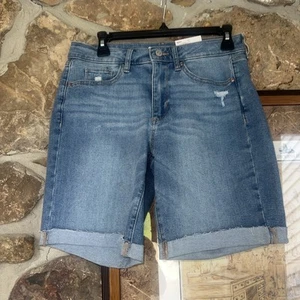 Bermuda jeans donna Sonoma vita alta lavaggio medio nuovo con etichetta - Foto 1 di 7