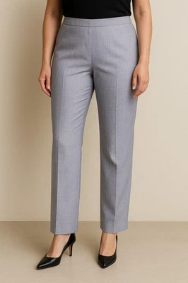 Pantalones de Vestir Rena Rowan Vintage Y2K Gris Slub Texturizado Talla 12 Tranquilo Lujo Oficina Foto 1 de 4