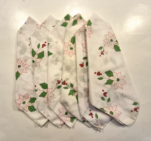 Vintage  Poinsettia Christmas Cloth Napkins Set of 6 by Lintex Co USA EUC 17" - Picture 1 of 6