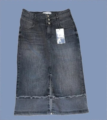 Falda midi para mujer Zara denim carbón con abertura frontal nueva con etiquetas talla mediana Foto 1 de 4
