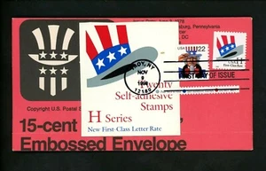 Ranto Cachet US FDC #3264 on U581 w/ 3263 Uncle Sam patriotic Americana 1998 - Picture 1 of 2