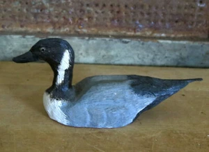 Wood Carved Folk Art Duck Decoy w Glass eyes Signed PHIL RARIDEN XMAS 1988 - Picture 1 of 7
