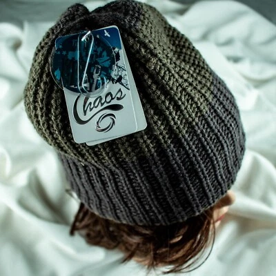 CHAOS Nuevo Gris Verde Tejido Hombres Invierno Gorro Gorra Talla S Foto 1 de 4