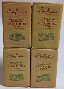 4 Bars Shea Moisture Manuka Honey & Mafura Oil Shea Butter Soap 8 Oz. Each - Picture 1 of 4