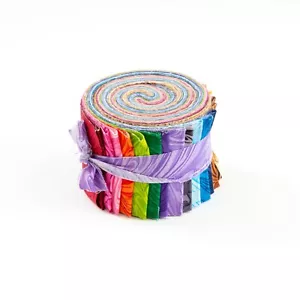 2.5 inch Rainbow Swirl  Jelly Roll 100% cotton fabric quilting 17 strips Marble - Picture 1 of 4