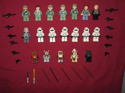 LEGO Star Wars minifiguras LOTE Endor Rebels, Scout Troopers, Leia, Luke, Ewoks, + Armas Foto 1 de 4