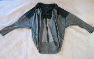 Zella Womens Jacket Size M/L Gray/Green Open Front Dolman Sleeve - Picture 1 of 9