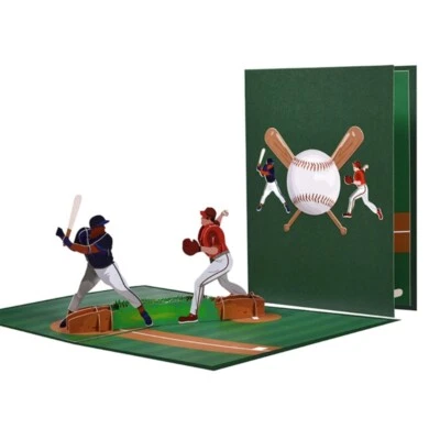 Baseball Pop-Up Greeting Card Retirement Fathers Day Birthday Card with Envelope - Image 1 of 4