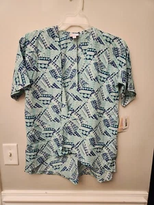 NUOVO Kimono/Juniors Lularoe Bianka taglia 3 nuovo verde e blu navy così carino! - Foto 1 di 4