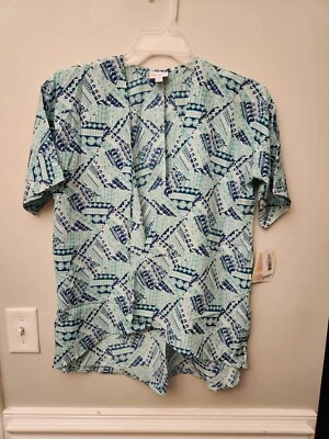 NEW lularoe Bianka size 3 Kimono/Juniors Mint Green And Navy Blue So Cute!  - Image 1 of 4