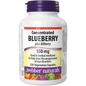 Webber Naturals Concentrated Blueberry plus Bilberry, 120 Vegetarian - Picture 1 of 2
