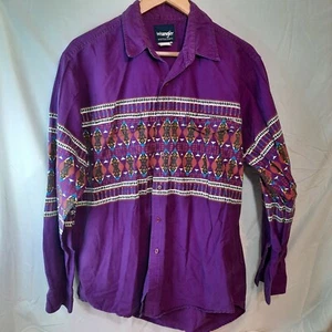 Wrangler Western Men's Large Shirt Native Pattern - Picture 1 of 5