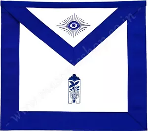 DELANTAL DE OFICIAL DE LOGIA AZUL MASÓNICO BORDADO A MANO - GUARDIÁN JUNIOR (MA-107-V) - Imagen 1 de 2