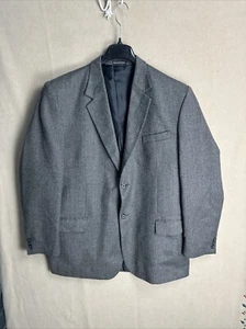 Croft & Barrow Herringbone Black Gray Green Sport Coat 46L 100% Wool Tweed feel - Picture 1 of 13