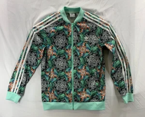 Adidas Girl’s Youth Large Track Jacket Jungle Animal Print Green Full Zip - Picture 1 of 20