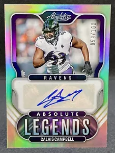 2022 Panini Absolute Calais Campbell Absolute Legends Auto #59/100 Ravens - Picture 1 of 3