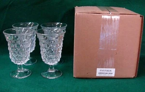 Fostoria AMERICAN Low Water Goblets SET OF FOUR More Here MINT IN BOX - Picture 1 of 4