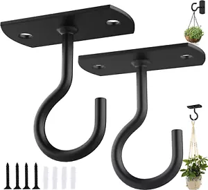 Ceiling Hooks for Hanging Plants 2Pack 2.5in,Wall Mount Hangers Plant Hooks,Wall - Picture 1 of 12