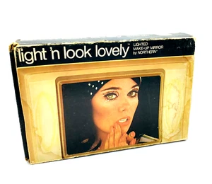 Vintage Light Up Makeup Mirror, Light' n Look Lovely by Northern Model 1600 Used - Picture 1 of 12
