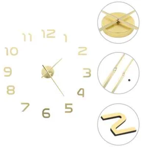 NNEVL 3D Wall Clock Modern Design 100 cm XXL Gold - Picture 1 of 3