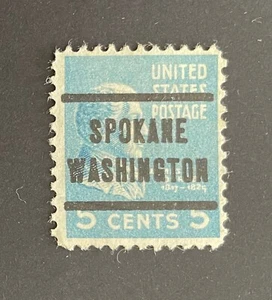 Spokane, Washington Type 205 Precancel - 5 cents Monroe Prexie - U.S. #810 - WA - Picture 1 of 1