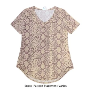 LARGE IRIS LuLaRoe V-Neck Top ~ BROWN SNAKESKING PATTERN ~ Top Sizes 14-16 - Picture 1 of 2