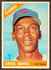 1966 Topps #110 Ernie Banks  EX/MT+ Centered, great looking card!