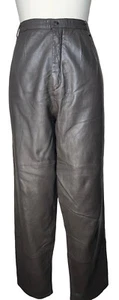 Pantalón italiano de cuero marrón suave de piel de cordero Comex - Imagen 1 de 7
