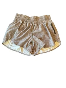 Lululemon Womens Running Shorts Size 8 Gray Zipper Pocket Sport Athletic - Picture 1 of 4