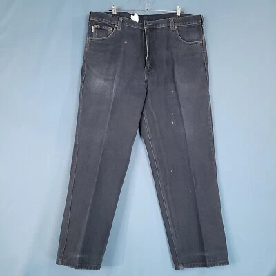 Carhartt Men's Relaxed Fit Denim Pants Straight Leg Black Actual Size 39 x 30 - Image 1 of 4