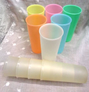Lot/10 pc TUPPERWARE Plastic Ice Tea Tumblers Cups (4) 115 and (6) 107 - Picture 1 of 9