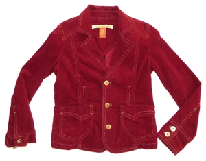 Christopher Blue Red Jacket Corduroy Blazer Sz M Fitted Stretch Cotton - Picture 1 of 9