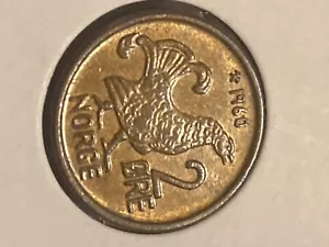 NORWAY 1960 TWO 2 ORE KEY DATE LOW MINTAGE VERY SCARCE HIGH GRADE - Picture 1 of 2