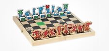 Keith Haring colorful chess set game art toy wooden in box Limited Edition