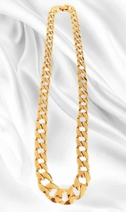 Vintage Monet kubanische Gliederkette Abschlussgeschenk goldfarben 18 Zoll seidiges Finish gebraucht, in einwandfreiem Zustand - Bild 1 von 11