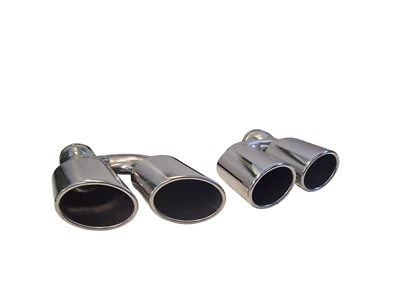 Deflector Tubos de Escape Duplex para Audi A3 A4 A5 A6 A7 Q5 S-LINE Ovalado Inox - Imagen 1 de 4