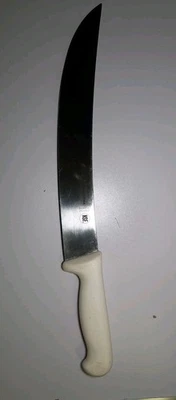 Raro cuchillo de rebanar Tramontina Brasil 11 1/2" mango blanco comercial 24510/012 Foto 1 de 4